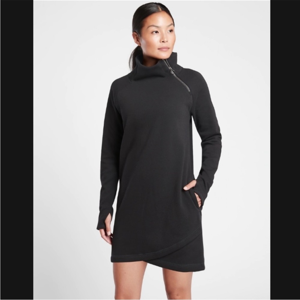 EUC Athleta Cozy Karma Asym Dress - Size XS - Black